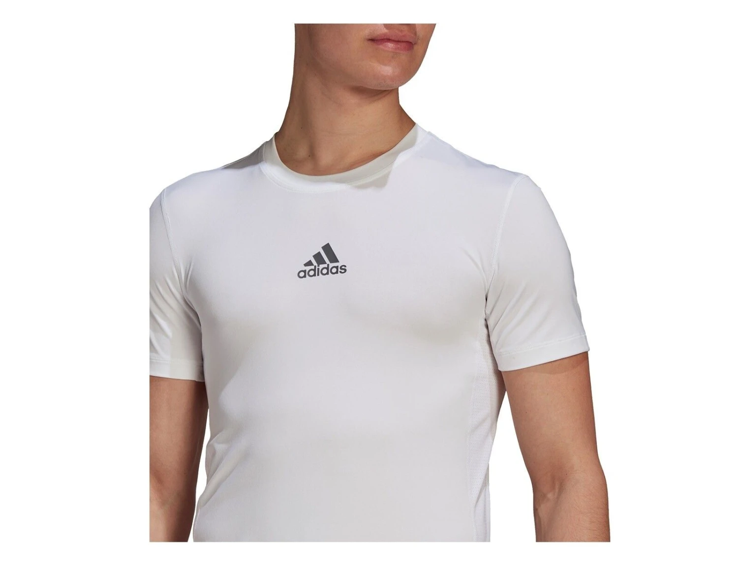 Adidas - Techfit Short Sleeve Top - Weißes Untershirt 5 Adidas - Techfit Short Sleeve Top - Weißes Untershirt – Bild 3