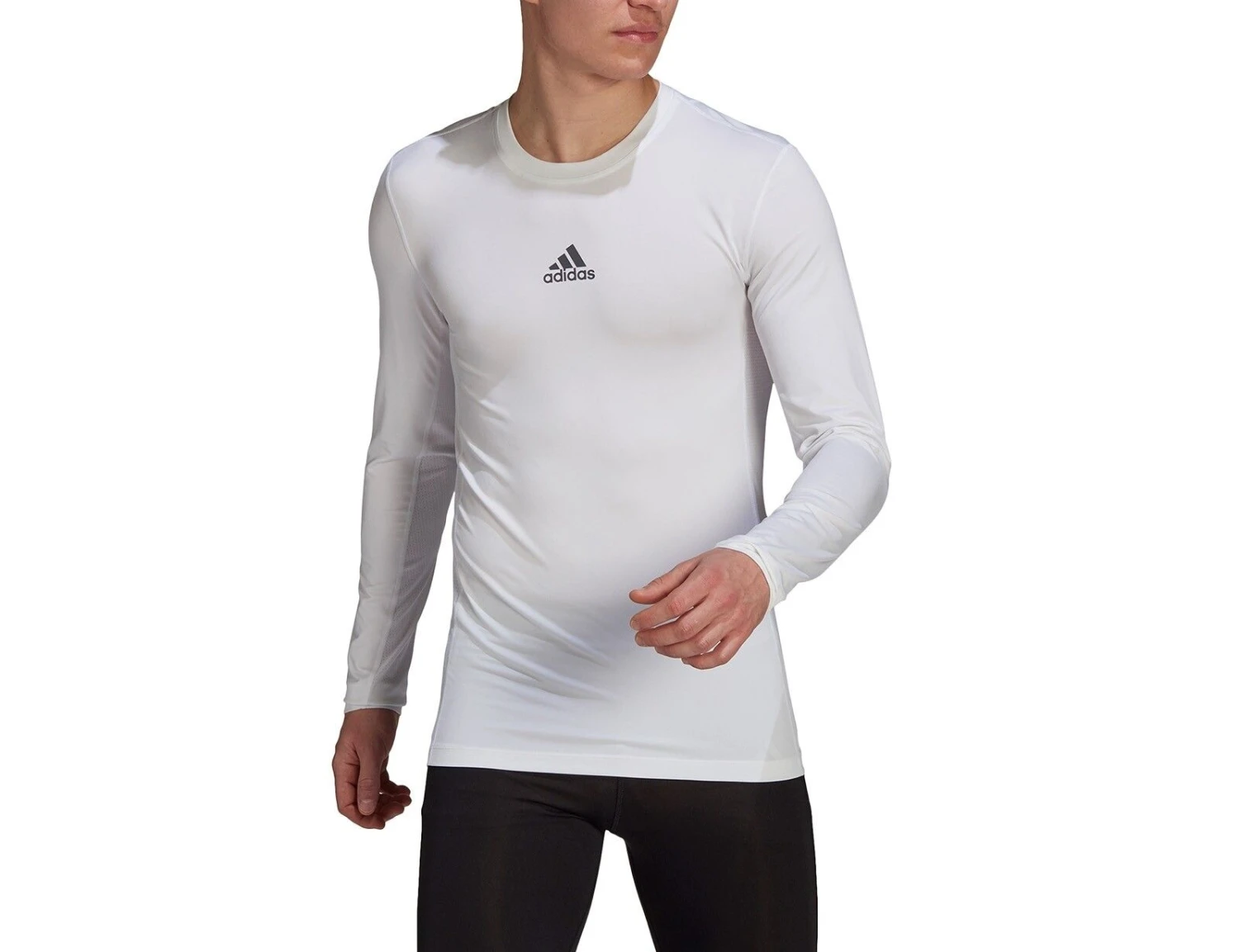 Adidas - Techfit Long Sleeve Top - Kompressionsshirt Weiß 3 Adidas - Techfit Long Sleeve Top - Kompressionsshirt Weiß