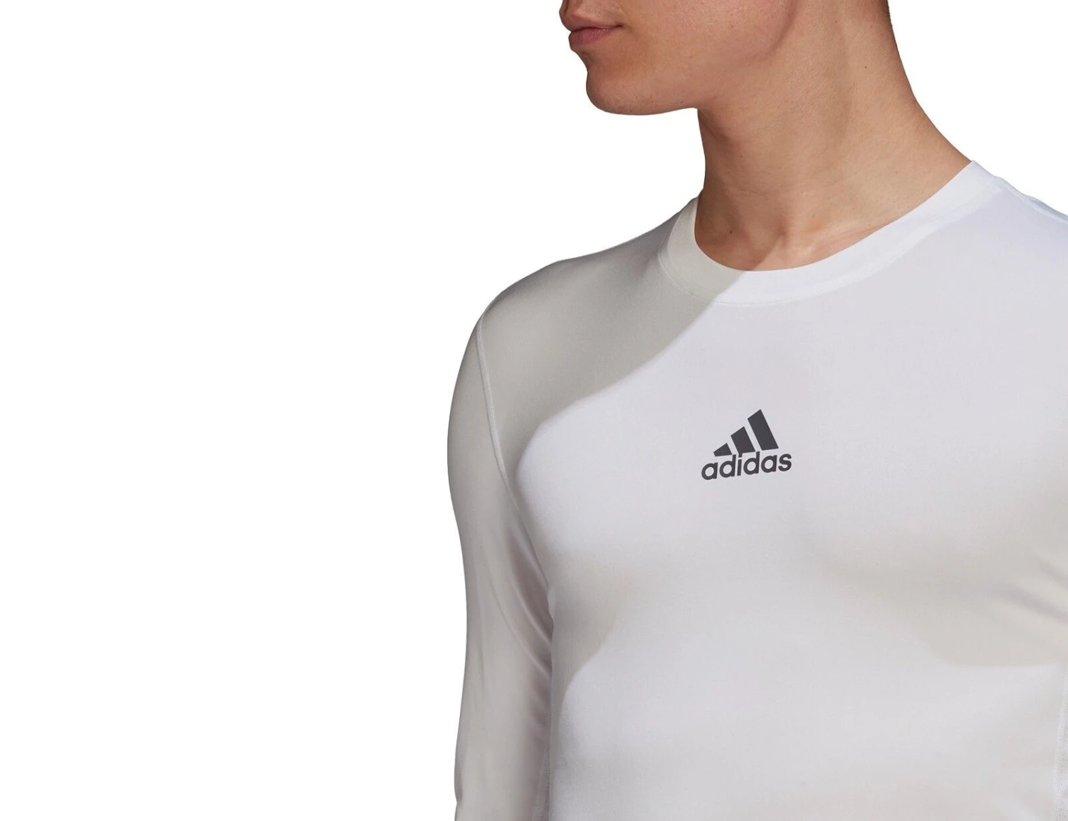 Adidas - Techfit Long Sleeve Top - Kompressionsshirt Weiß 5 Adidas - Techfit Long Sleeve Top - Kompressionsshirt Weiß – Bild 3