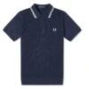 Fred Perry - Twin Tipped Knitted Shirt - Blaues Poloshirt