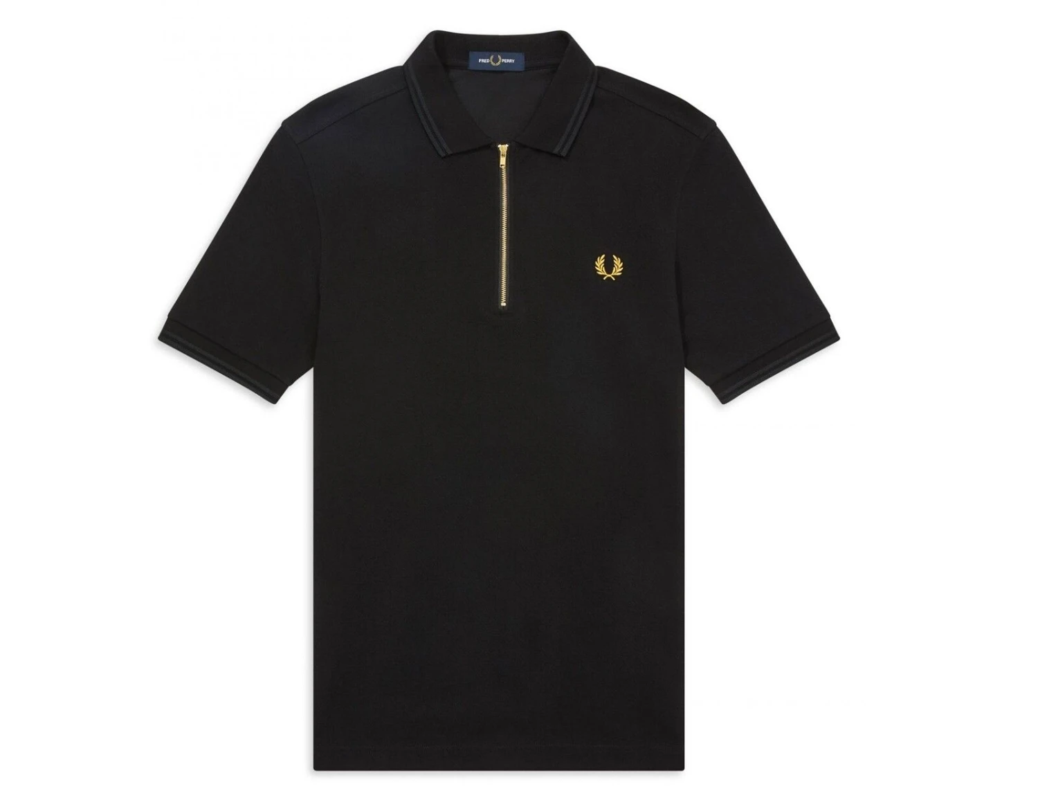 Fred Perry - Zip Neck Polo Shirt - Poloshirt Schwarz 4 Fred Perry - Zip Neck Polo Shirt - Poloshirt Schwarz – Bild 2