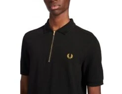 Fred Perry - Zip Neck Polo Shirt - Poloshirt Schwarz 9 Fred Perry - Zip Neck Polo Shirt - Poloshirt Schwarz -Shorts Poloshirts Geschaft M8649 102 44138 3 1
