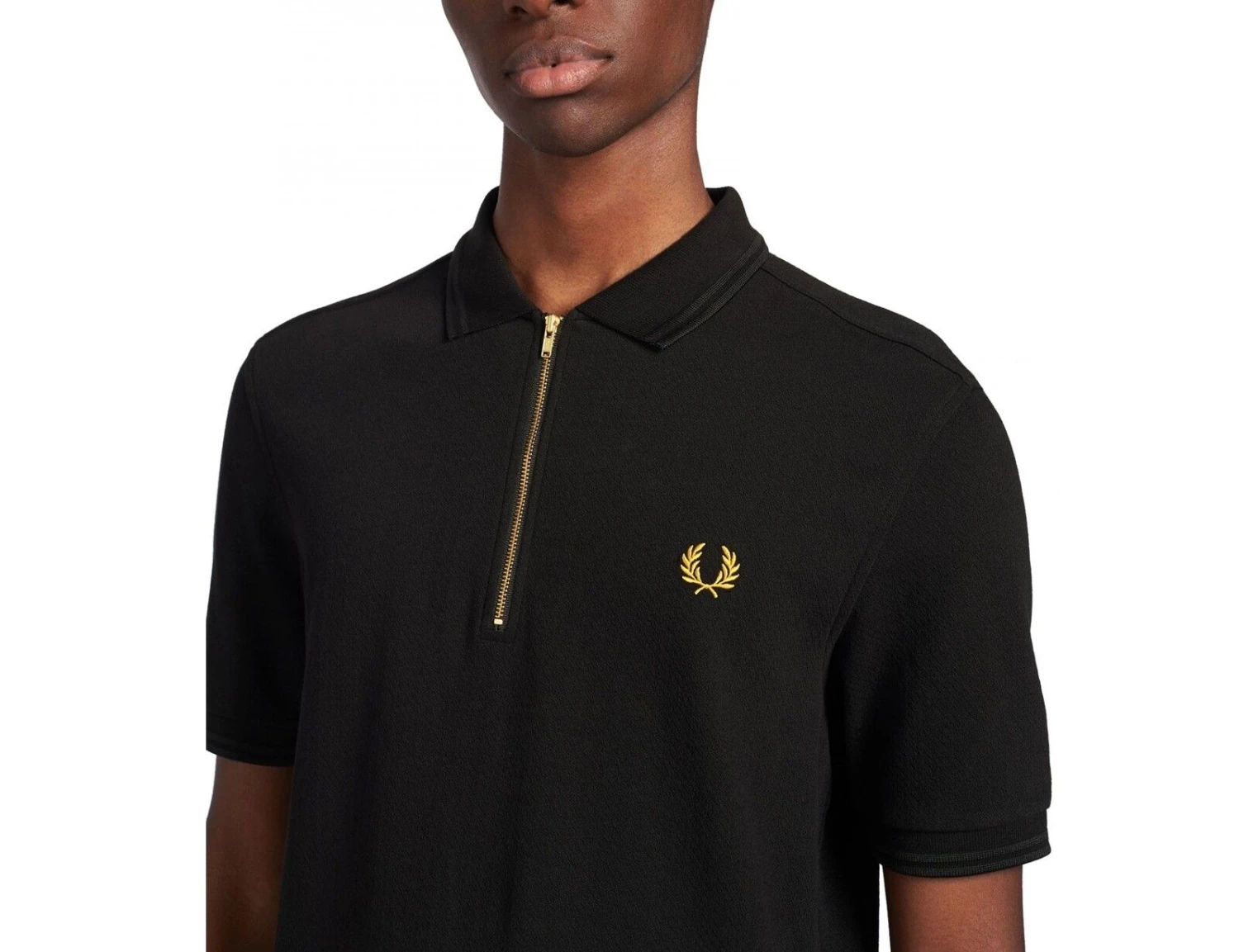 Fred Perry - Zip Neck Polo Shirt - Poloshirt Schwarz 6 Fred Perry - Zip Neck Polo Shirt - Poloshirt Schwarz – Bild 4