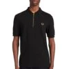 Fred Perry - Zip Neck Polo Shirt - Poloshirt Schwarz 1 Fred Perry - Zip Neck Polo Shirt - Poloshirt Schwarz -Shorts Poloshirts Geschaft M8649 102 44138 4