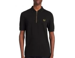 Fred Perry - Zip Neck Polo Shirt - Poloshirt Schwarz