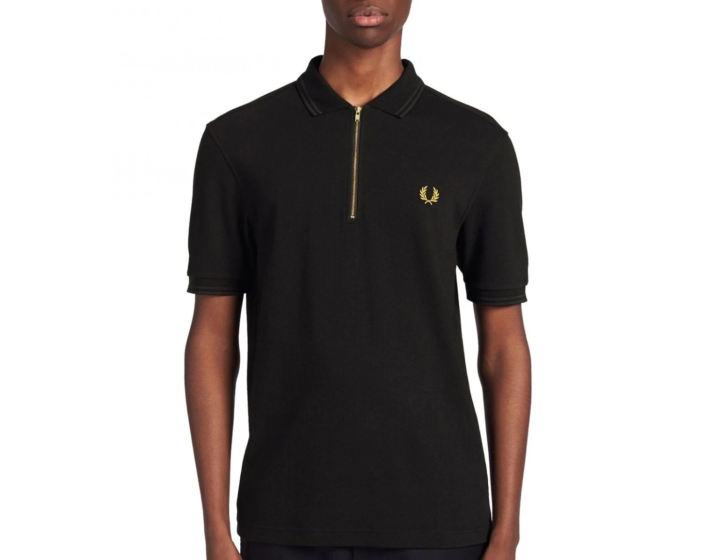 Fred Perry - Zip Neck Polo Shirt - Poloshirt Schwarz 3 Fred Perry - Zip Neck Polo Shirt - Poloshirt Schwarz