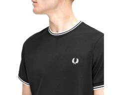 Fred Perry - Twin Tipped T-Shirt - Men's T-Shirt Black -Shorts Poloshirts Geschaft m1588 102b