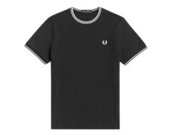 Fred Perry - Twin Tipped T-Shirt - Men's T-Shirt Black -Shorts Poloshirts Geschaft m1588 102c