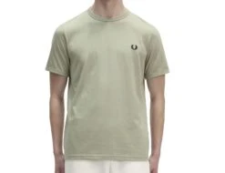 Fred Perry - Ringer T-Shirt - Light Green T-shirt -Shorts Poloshirts Geschaft m3519 m37b