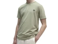 Fred Perry - Ringer T-Shirt - Light Green T-shirt -Shorts Poloshirts Geschaft m3519 m37bc