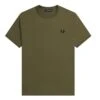Fred Perry - Ringer T-Shirt - Army Green T-Shirt Men -Shorts Poloshirts Geschaft m3519 q55