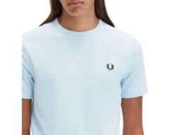 Fred Perry - Ringer T-Shirt - Light Blue T-Shirt -Shorts Poloshirts Geschaft m3519 r30c