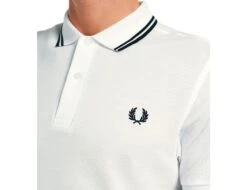 Fred Perry - Twin Tipped Shirt - White Polo Shirt Men -Shorts Poloshirts Geschaft m3600 200c
