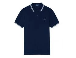 Fred Perry - Twin Tipped Shirt - Dunkelblaues Polo Shirt -Shorts Poloshirts Geschaft m3600 238b