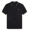 Fred Perry - Twin Tipped Shirt - Black Polo Shirt -Shorts Poloshirts Geschaft m3600 q27