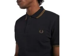 Fred Perry - Twin Tipped Shirt - Black Polo Shirt -Shorts Poloshirts Geschaft m3600 q27c