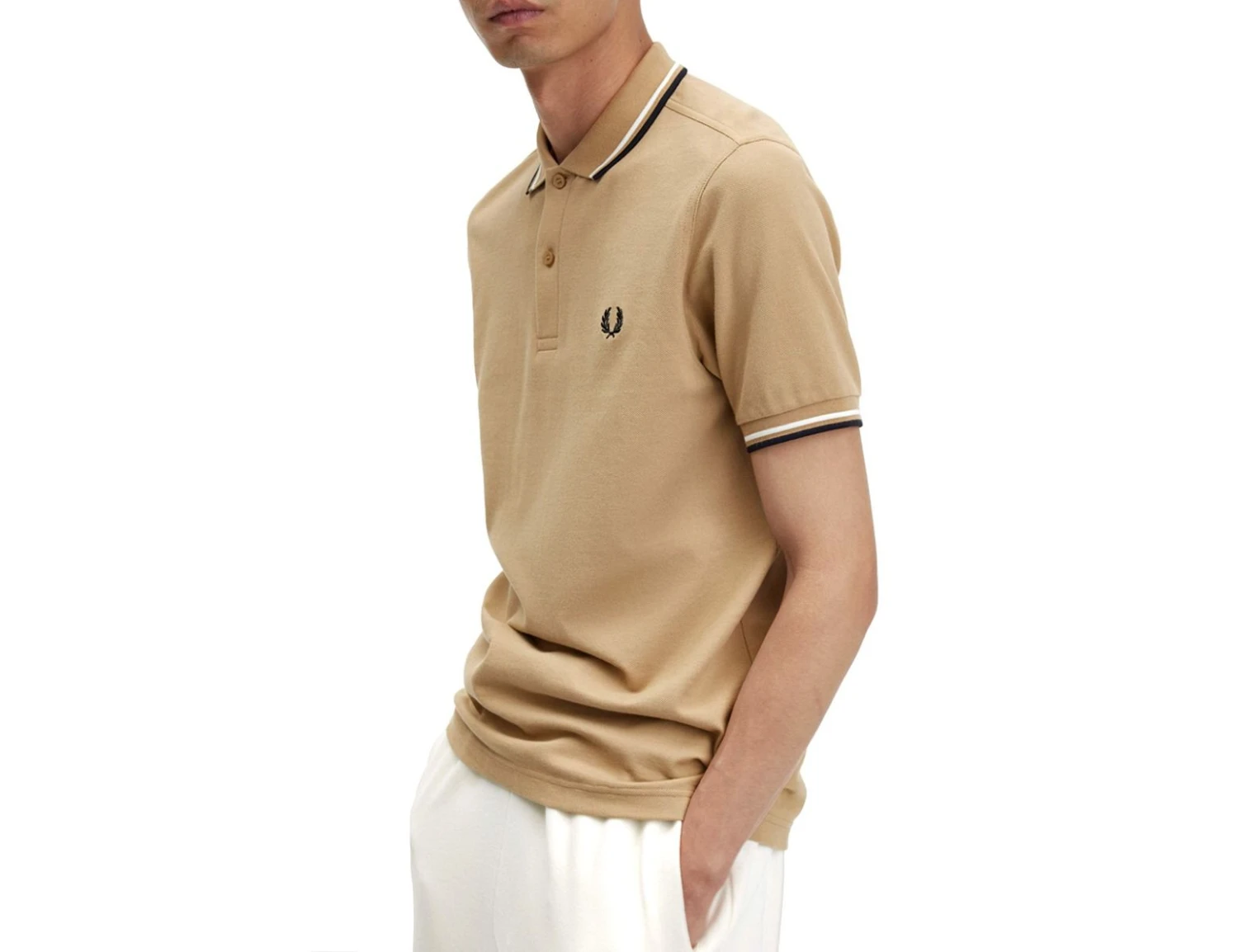 Fred Perry - Twin Tipped Shirt - Beige Polo Shirt 6 Fred Perry - Twin Tipped Shirt - Beige Polo Shirt – Bild 4