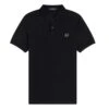 Fred Perry - Plain Shirt - Black Polo Shirt -Shorts Poloshirts Geschaft m6000 906