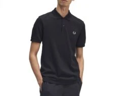 Fred Perry - Plain Shirt - Black Polo Shirt -Shorts Poloshirts Geschaft m6000 906b