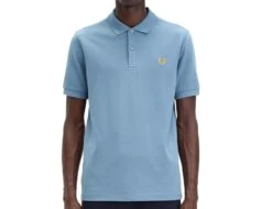 Fred Perry - Plain Shirt - Blue Polo Shirt Men -Shorts Poloshirts Geschaft m6000 n11b