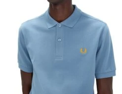 Fred Perry - Plain Shirt - Blue Polo Shirt Men -Shorts Poloshirts Geschaft m6000 n11c